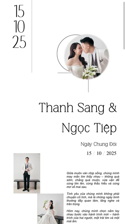 Thiệp cưới online Thiệp mời cưới Sang - Tiệp (Nhà trai) từ Cinelove