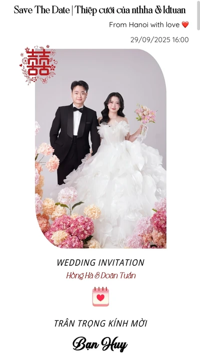 Thiệp cưới online Thiệp cưới Hồng Hà ♡ Doãn Tuấn từ Cinelove