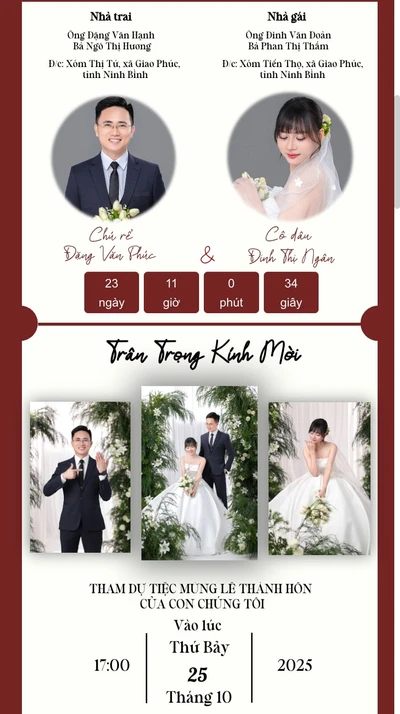 Thiệp cưới online Đặng Phúc & Ngân Đinh từ Cinelove