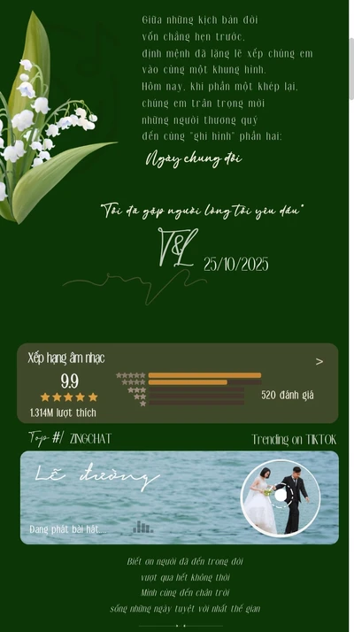 Thiệp cưới online Happily ever after từ Cinelove
